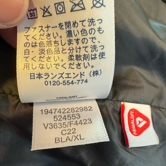 Lands' End Hooded Puffer Primaloft Jacket - Black - Unisex Youth XL (14-16) EUC - Picture 6 of 7